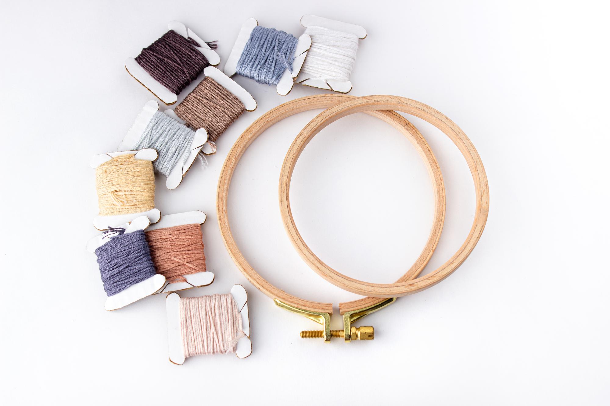 Selection of embroidered patches and hoops